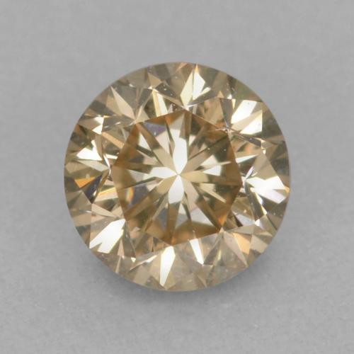 Diamante marrón natural de 0,21 ct, corte redondo, VVS-VS