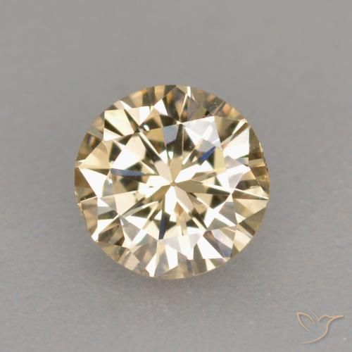 0.25ct Natural Marrón-dorado muy claro Diamante, Redondo, VS-SI