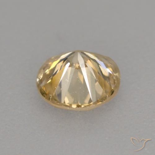 Diamante Marrón-dorado muy claro natural de 0.25 ct, Redondo, VS-SI