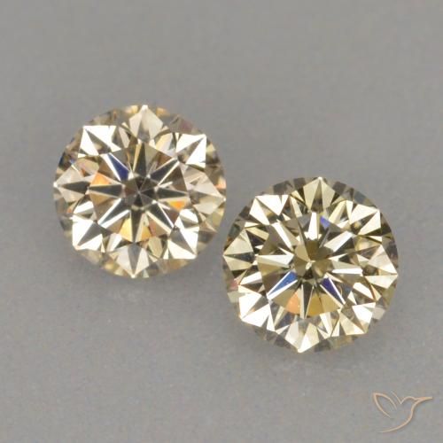 Gemas de Diamante Coñac natural de 0.24 ct, Corte Redondo, VVS-VS