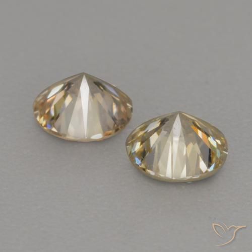 Gemas de Diamante Coñac natural de 0.24 ct, Corte Redondo, VVS-VS