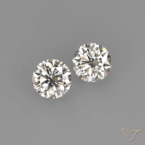 Gemas de Diamante L natural de 0.14 ct, Redondo, VVS-VS