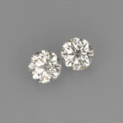 Gemas de Diamante Blanco cálido natural de 0.13 ct, Corte Redondo, VVS-VS