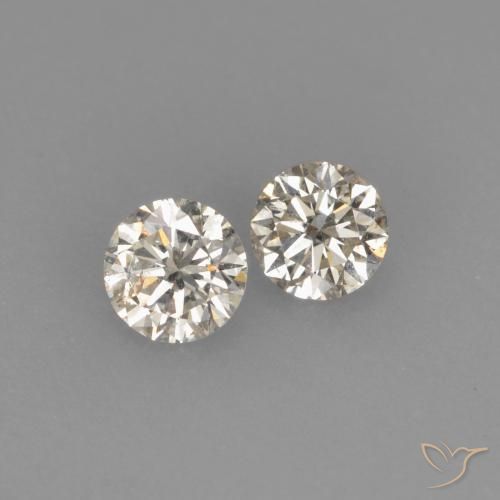 Gemas de Diamante L natural de 0.17 ct, Redondo, VVS-VS