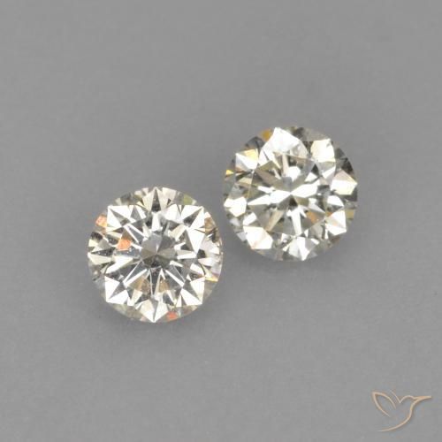 Gemas de Diamante L natural de 0.20 ct, Redondo, VVS-VS