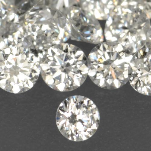 Gemas de diamante blanco natural de 0,06 ct, corte redondo, VS-SI