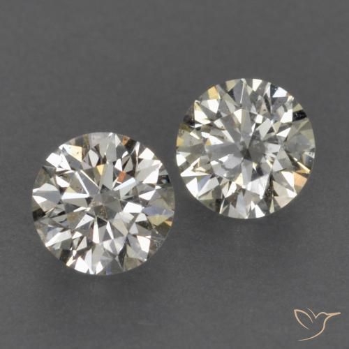 Gemas de Diamante J natural de 0.21 ct, Redondo, VVS-VS
