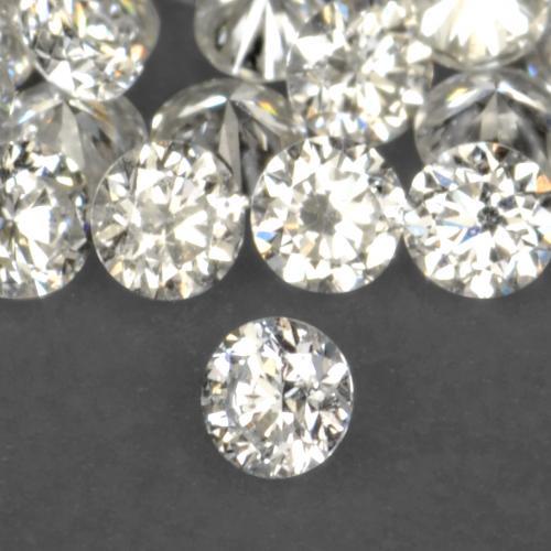 Gemas de Diamante Blanco cálido natural de 0.05 ct, Corte Redondo, VS-SI