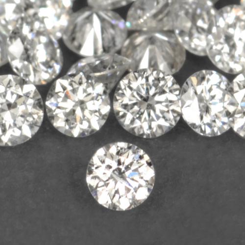 Gemas de diamante blanco natural de 0,03 ct, corte redondo, VS-SI