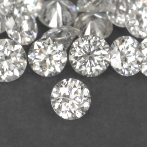 Gemas de diamante blanco natural de 0,03 ct, corte redondo, VS-SI