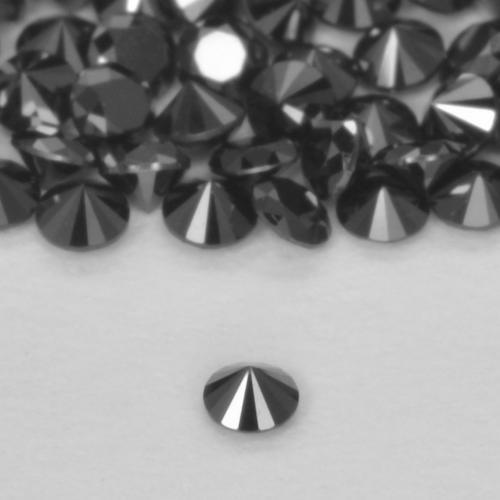 Diamante Negro natural de 0.02 ct, Redondo, Opaco