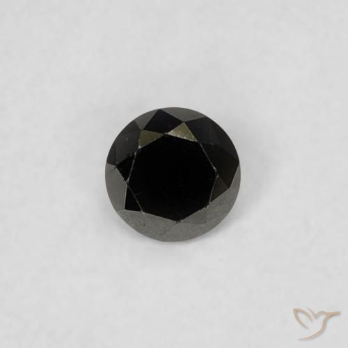 0.09ct Natural Negro Diamante, Redondo, Opaco