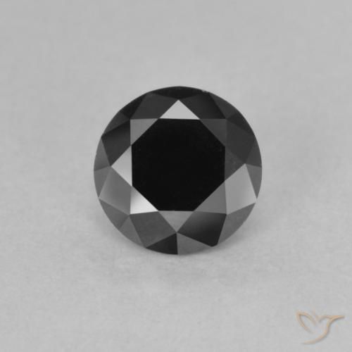 0.85ct Natural Negro Diamante, Redondo, Opaco