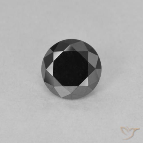 0.55ct Natural Negro Diamante, Redondo, Opaco
