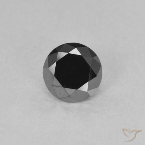 0.52ct Natural Negro Diamante, Redondo, Opaco