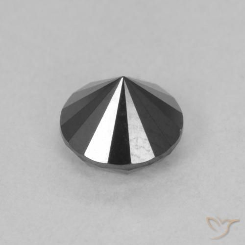 Diamante negro natural de 0,95 ct, corte redondo, opaco