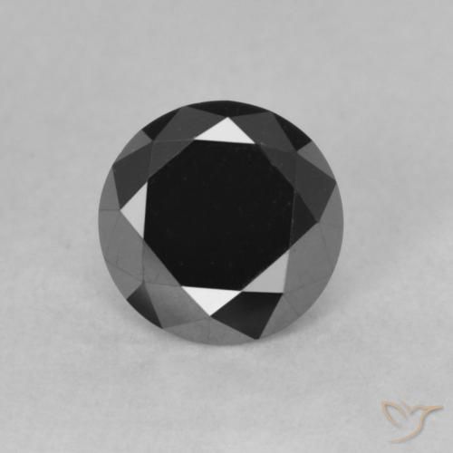 0.85ct Natural Negro Diamante, Redondo, Opaco
