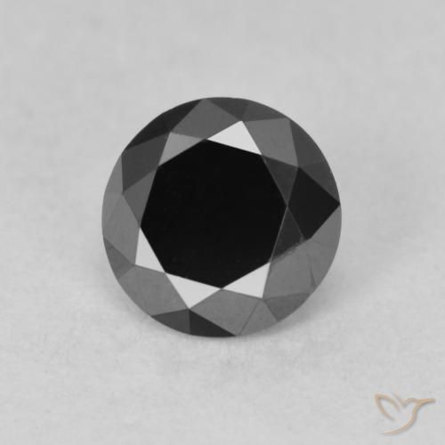 0.78ct Natural Negro Diamante, Redondo, Opaco