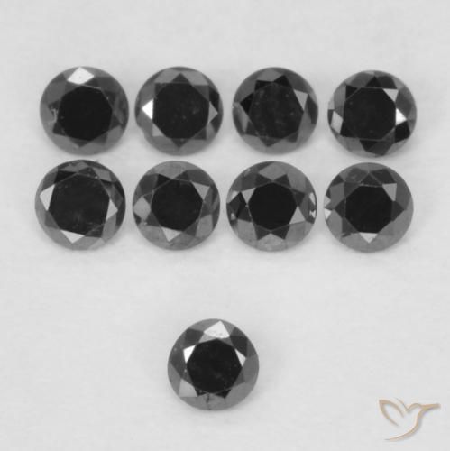0.02ct Natural Negro Diamante, Redondo, Opaco