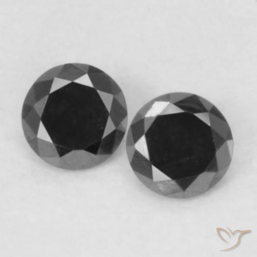 0.09ctw Natural Negro Diamante, Redondo, Opaco