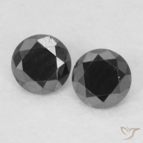 0.12ctw Natural Negro Diamante, Redondo, Opaco