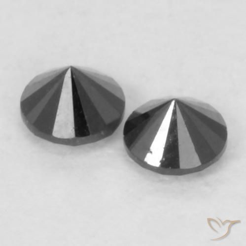 Gemas de Diamante Negro natural de 0.12 ct, Redondo, Opaco
