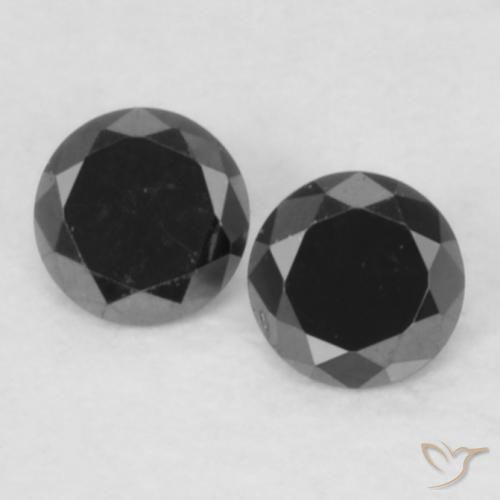 0.11ctw Natural Negro Diamante, Redondo, Opaco