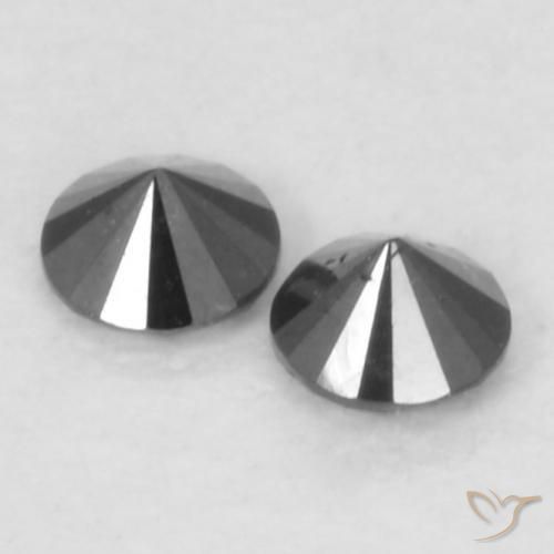 Gemas de Diamante Negro natural de 0.11 ct, Redondo, Opaco