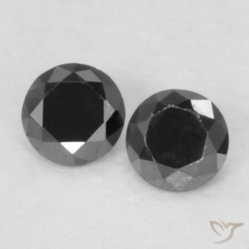 0.09ctw Natural Negro Diamante, Redondo, Opaco