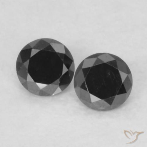 0.09ctw Natural Negro Diamante, Redondo, Opaco