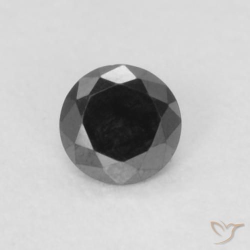 0.06ct Natural Negro Diamante, Redondo, Opaco