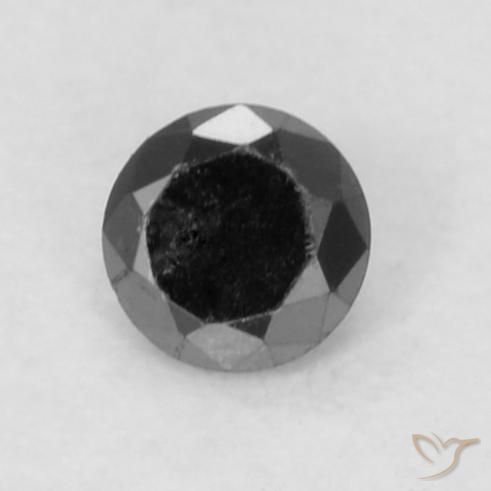 0.04ct Natural Negro Diamante, Redondo, Opaco