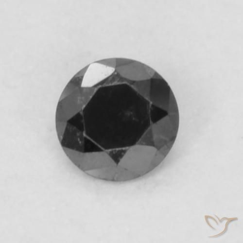 0.05ct Natural Negro Diamante, Redondo, Opaco