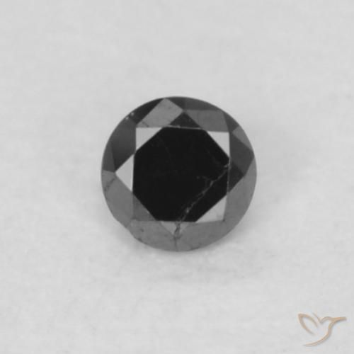 0.04ct Natural Negro Diamante, Redondo, Opaco