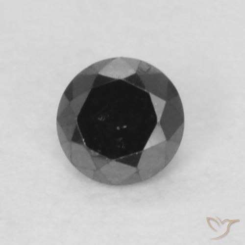 0.05ct Natural Negro Diamante, Redondo, Opaco