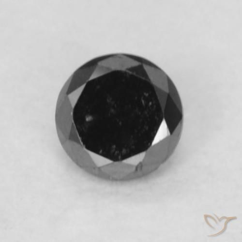 0.06ct Natural Negro Diamante, Redondo, Opaco
