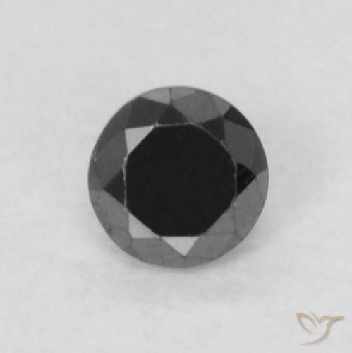 0.06ct Natural Negro Diamante, Redondo, Opaco