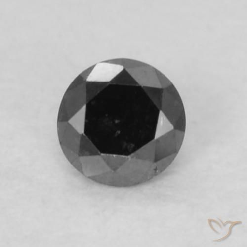 0.05ct Natural Negro Diamante, Redondo, Opaco