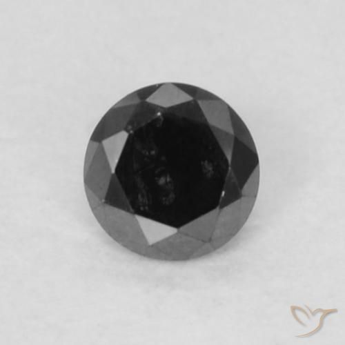 0.05ct Natural Negro Diamante, Redondo, Opaco