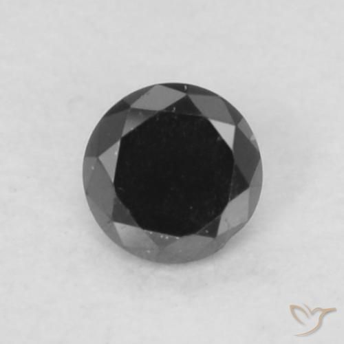 0.05ct Natural Negro Diamante, Redondo, Opaco