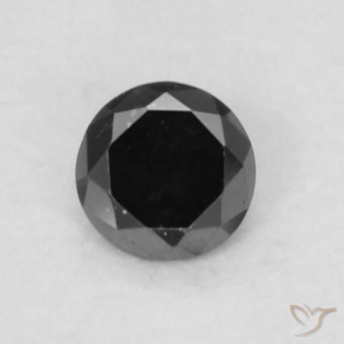 0.05ct Natural Negro Diamante, Redondo, Opaco