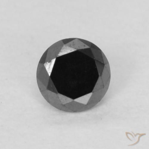 0.06ct Natural Negro Diamante, Redondo, Opaco