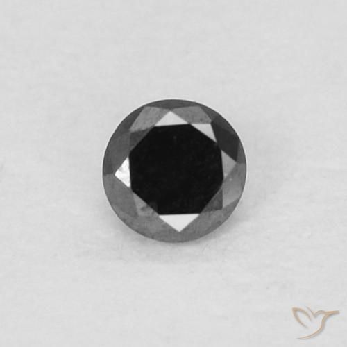 0.05ct Natural Negro Diamante, Redondo, Opaco