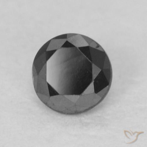 Diamante negro natural de 0,10 ct, corte redondo, opaco