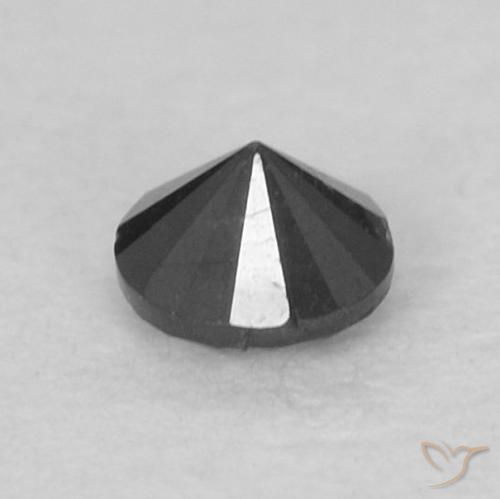 Diamante negro natural de 0,10 ct, corte redondo, opaco