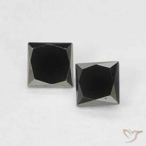 0.14ctw Natural Negro Diamante, Cuadrado, Opaco