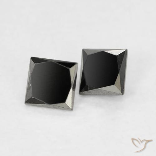 Gemas de Diamante Negro natural de 0.14 ct, Cuadrado, Opaco