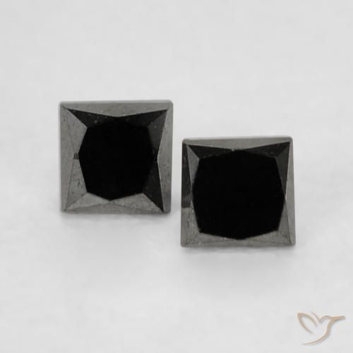 0.18ctw Natural Negro Diamante, Cuadrado, Opaco