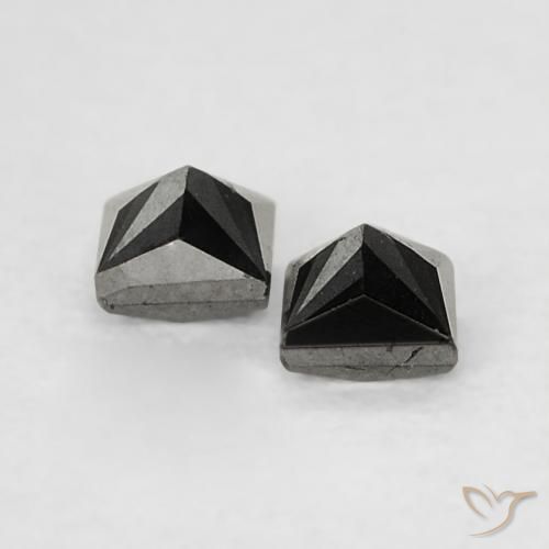 Gemas de Diamante Negro natural de 0.18 ct, Cuadrado, Opaco