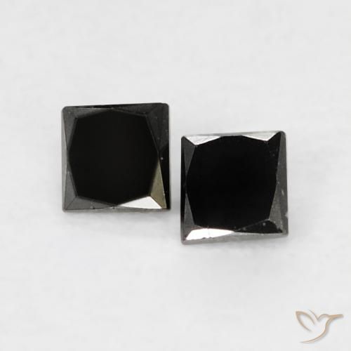 0.10ctw Natural Negro Diamante, Cuadrado, Opaco